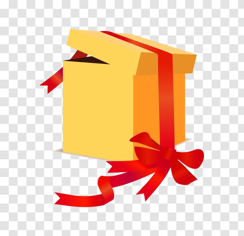 Gift Box - Yellow Red Vector Transparent PNG