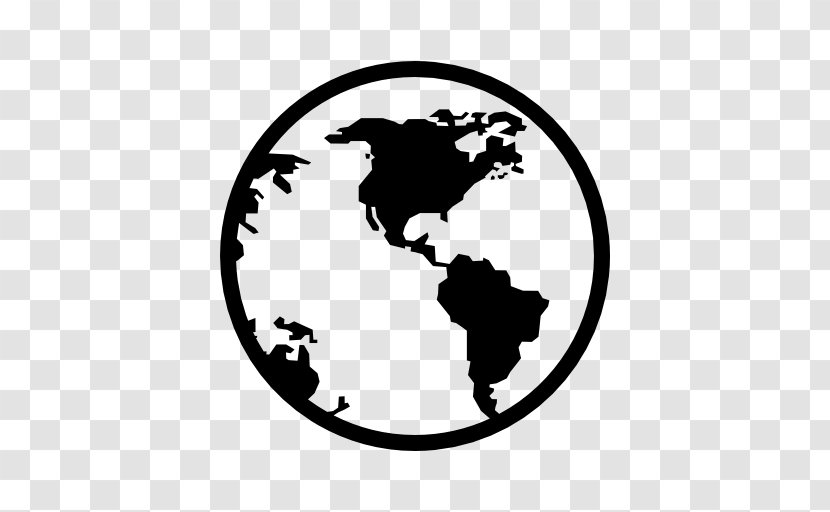 Globe World Map Blank - Monochrome Transparent PNG