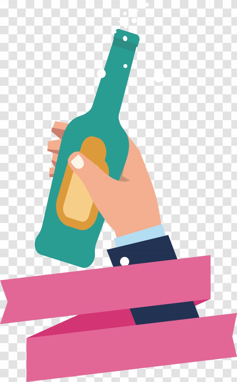 Poster Illustration - Free Party - Hold Up Your Glass And Celebrate Transparent PNG