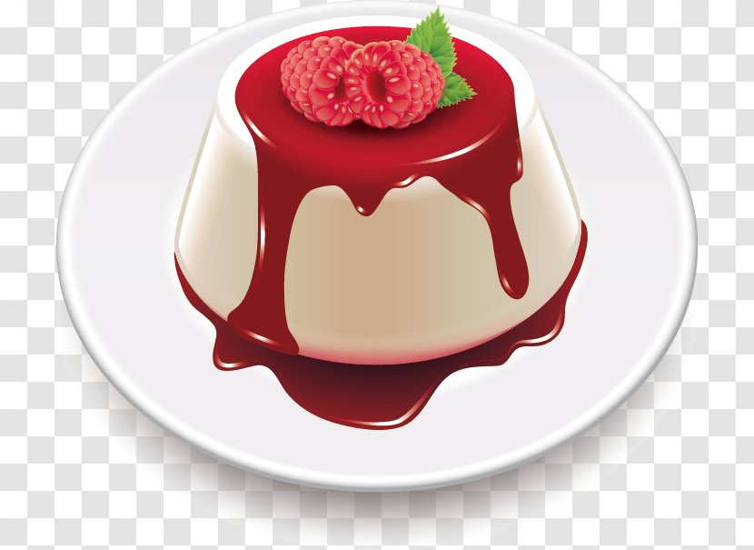 Panna Cotta Cream Italian Cuisine Gelatin Dessert Clip Art - Dish - Cake Transparent PNG