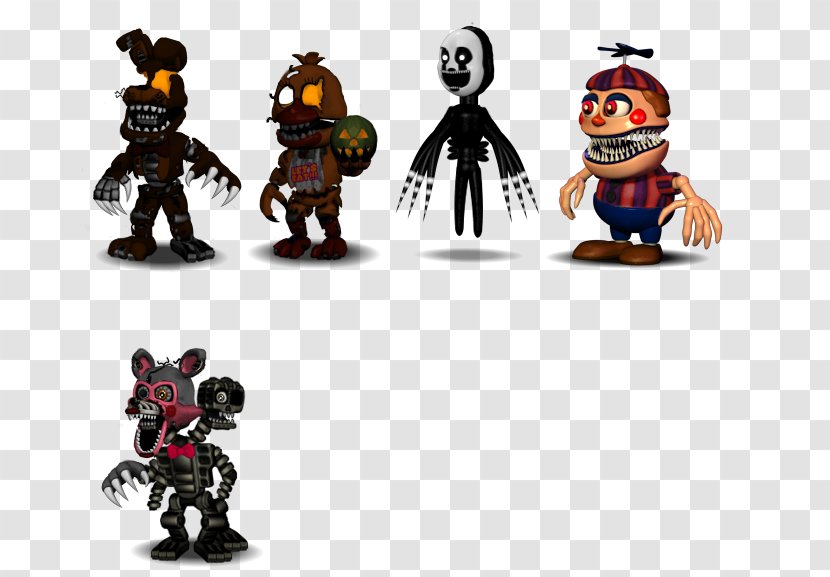 Five Nights At Freddy's 4 FNaF World 2 Halloween - Action Toy Figures - Circus Characters Transparent PNG