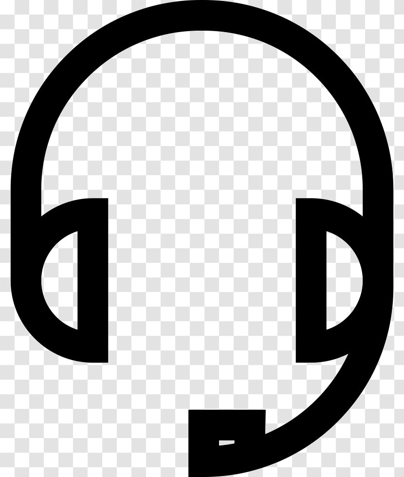Headphones - Black And White - Area Transparent PNG