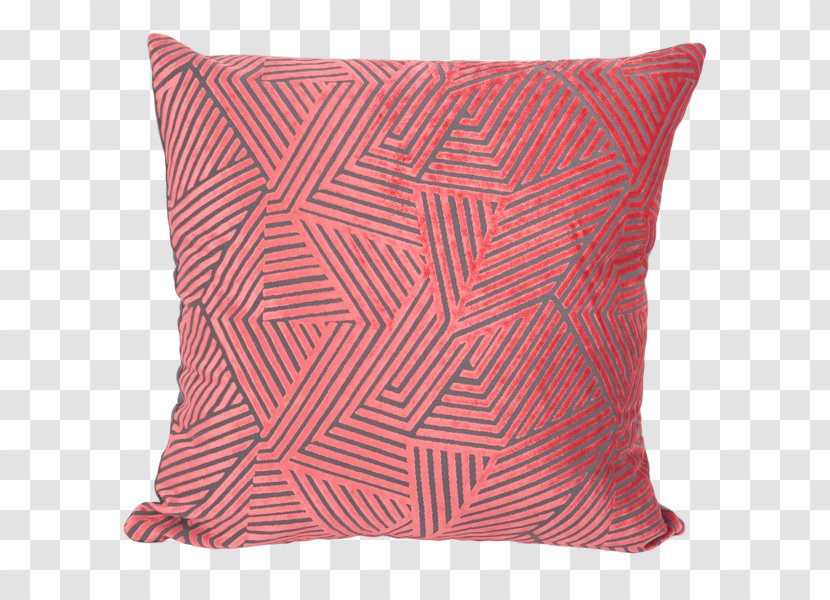 Throw Pillows Velvet Cushion Down Feather - Color - Coral Collection Transparent PNG