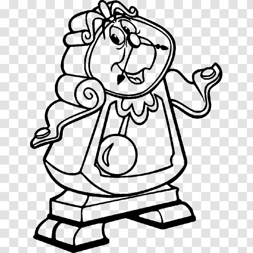 Cogsworth Beast Belle Coloring Book Drawing - Flower - Big Ben Transparent Transparent PNG