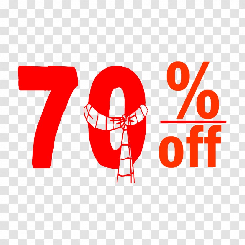 Christmas 70% Discount Tag. - Brand - Red Transparent PNG