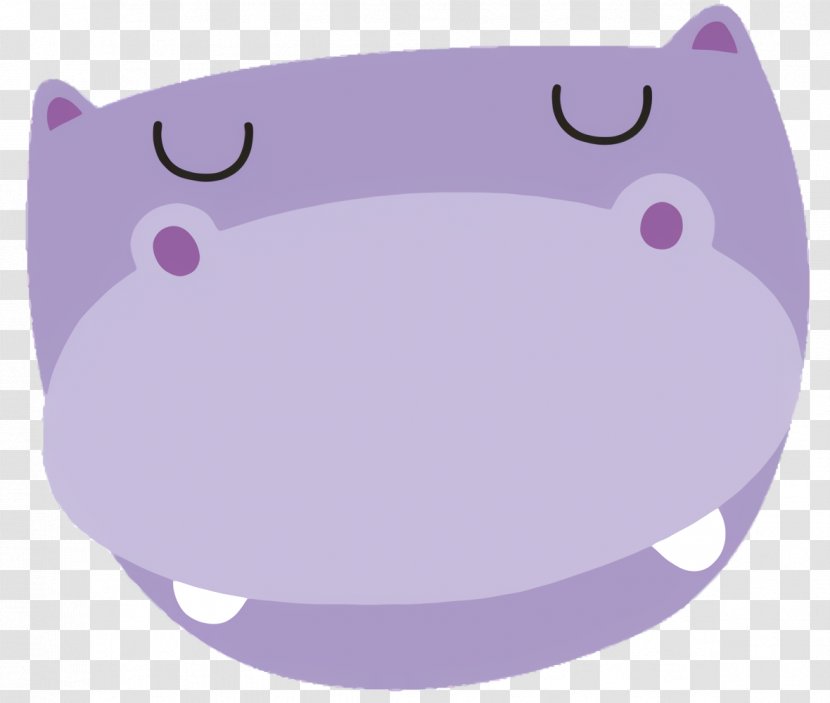 Animal Cartoon - Hippopotamus - Lilac Purple Transparent PNG