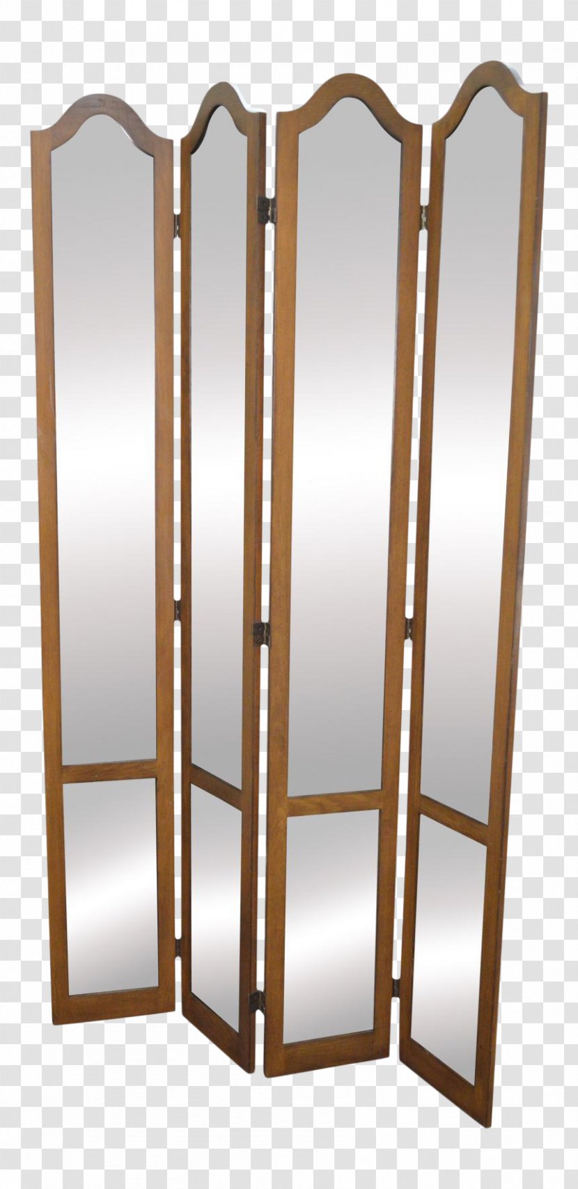Room Dividers Folding Screen Image Design Mirror - Wood Stain Transparent PNG