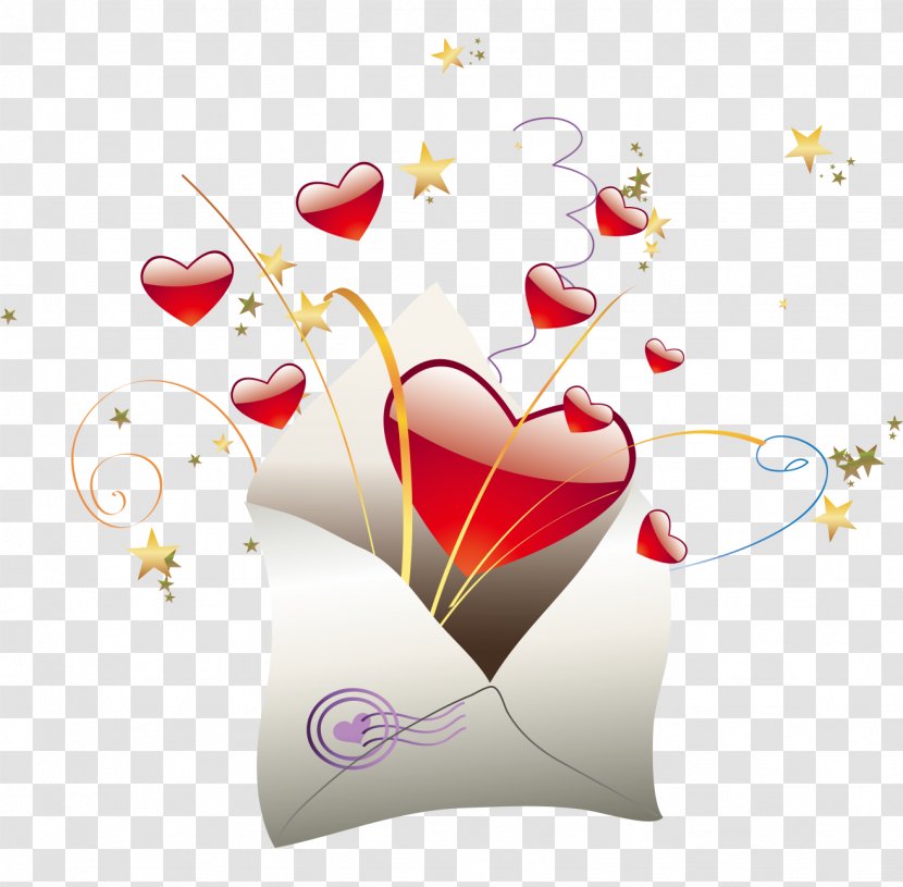 Valentines Day Letter Heart Clip Art - Frame - Envelopes With Ribbons Love Transparent PNG