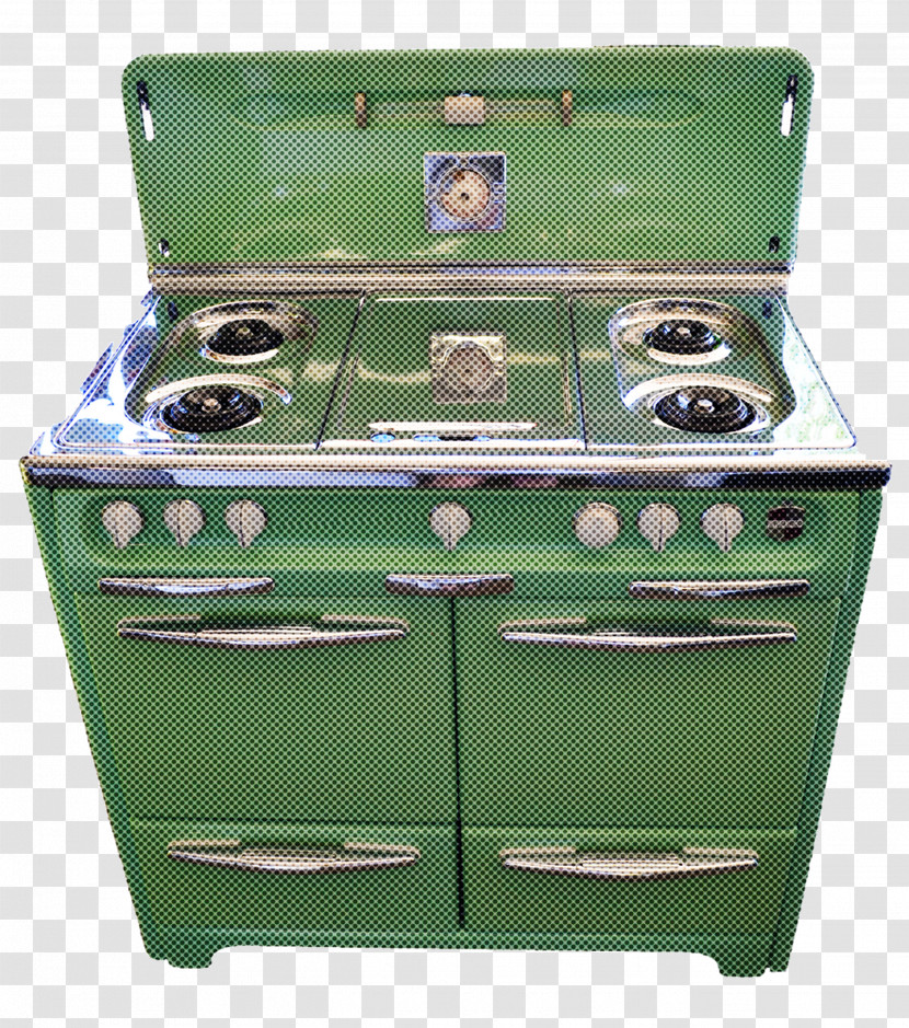 Green Gas Stove Drawer Kitchen Stove Stove Transparent PNG