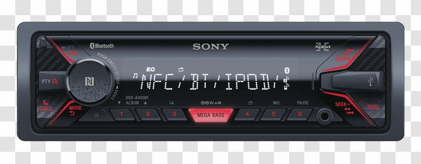 Vehicle Audio Sony Radio Receiver Bluetooth Wireless - Digital Media Player Transparent PNG