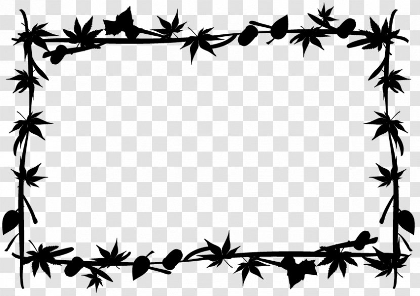 Black & White - Flower - M Clip Art Leaf Plant Stem Pattern Transparent PNG