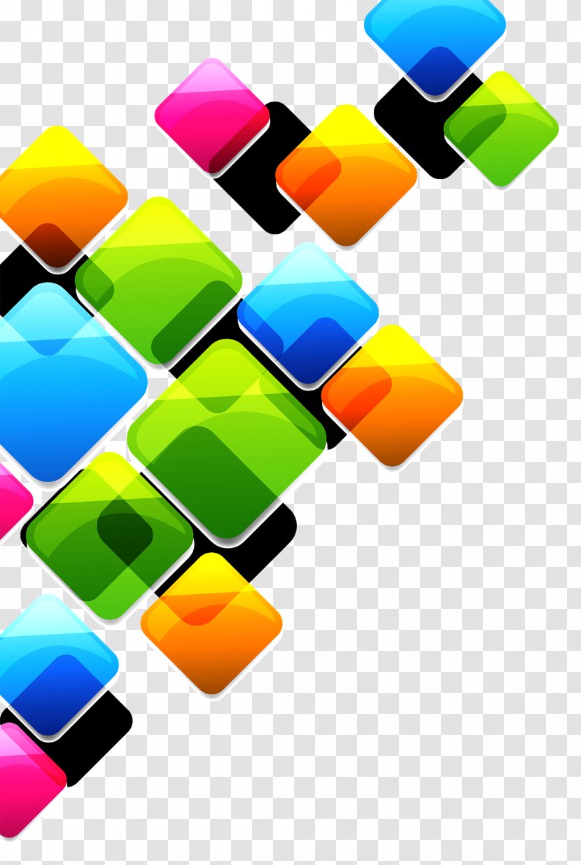 Square Cube - Color - Colorful Squares Transparent PNG