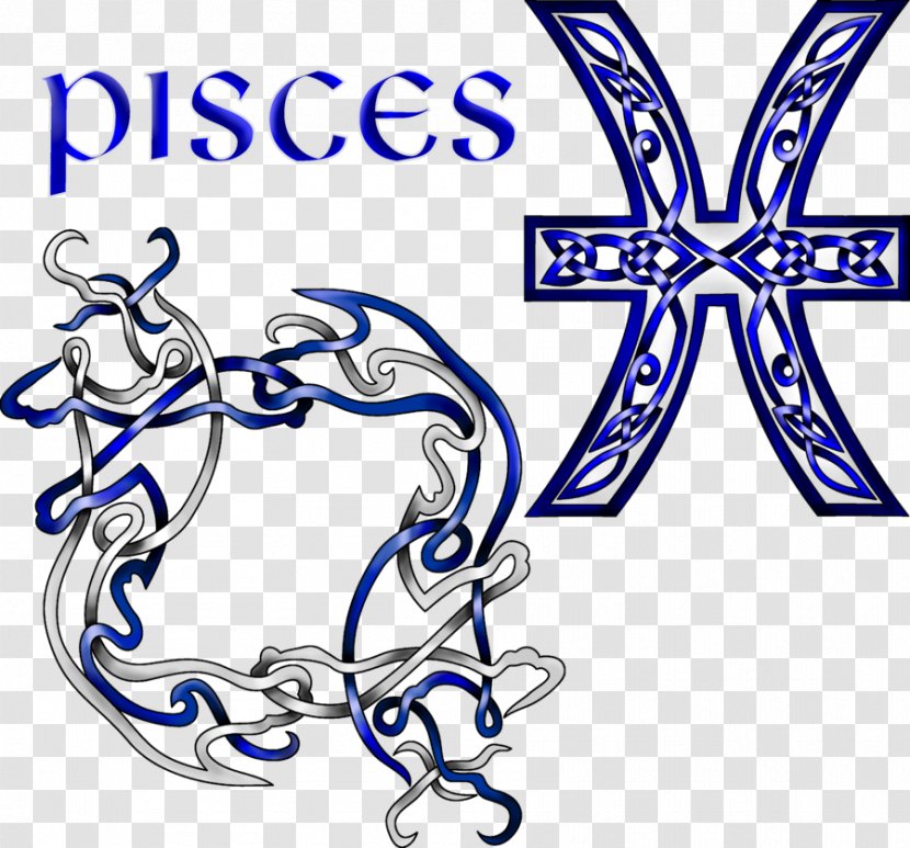 Pisces Celtic Knot Tattoo Sagittarius Zodiac - Black And White - Fantasy Animals Pictures Transparent PNG