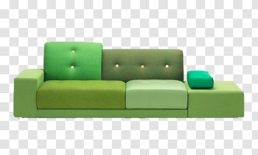 Polder Couch Vitra Designer Textile - Multiplayer Green Sofa Transparent PNG