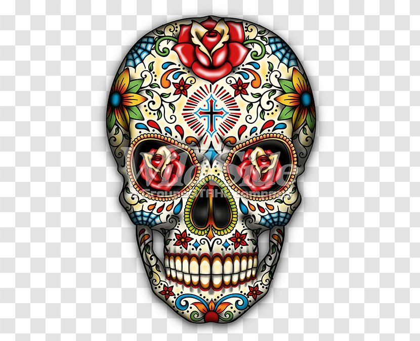 Calavera T-shirt Mexican Cuisine Day Of The Dead Skull - Bone Transparent PNG