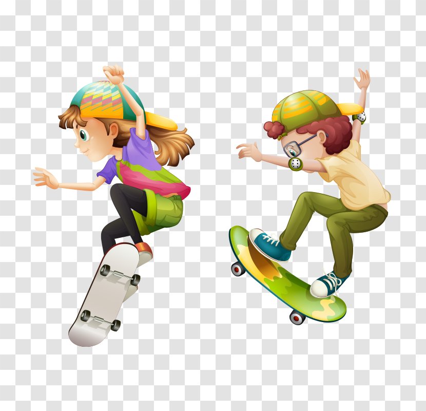 Skateboarding Clip Art - Recreation - Cartoon Characters,Skateboard Boy Transparent PNG