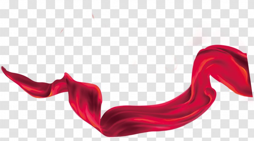 Red Ribbon - Porcelain - Big Satin Transparent PNG