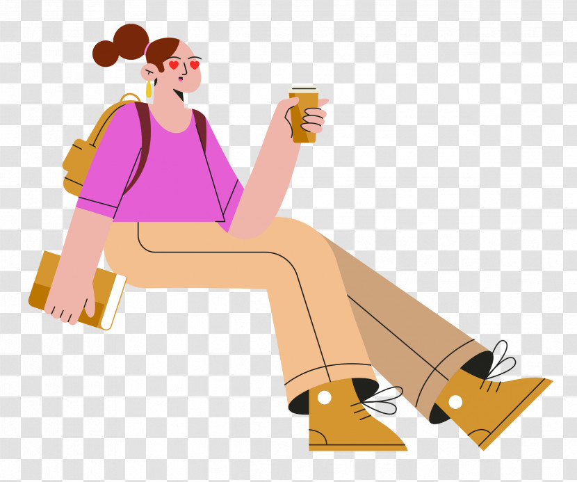 Lady Sitting On Chair Transparent PNG