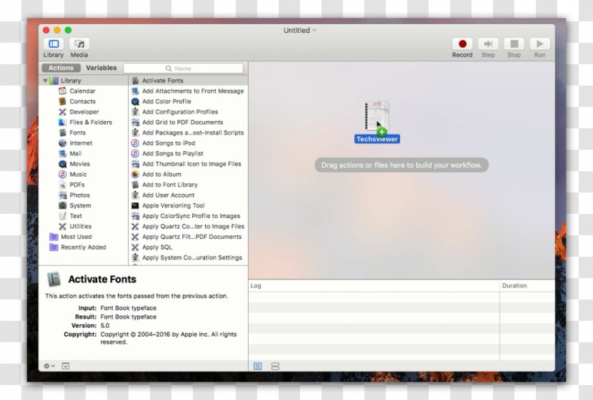 MacOS Mojave Sierra Automator OS X Yosemite - Media - Colorsync Utility Transparent PNG