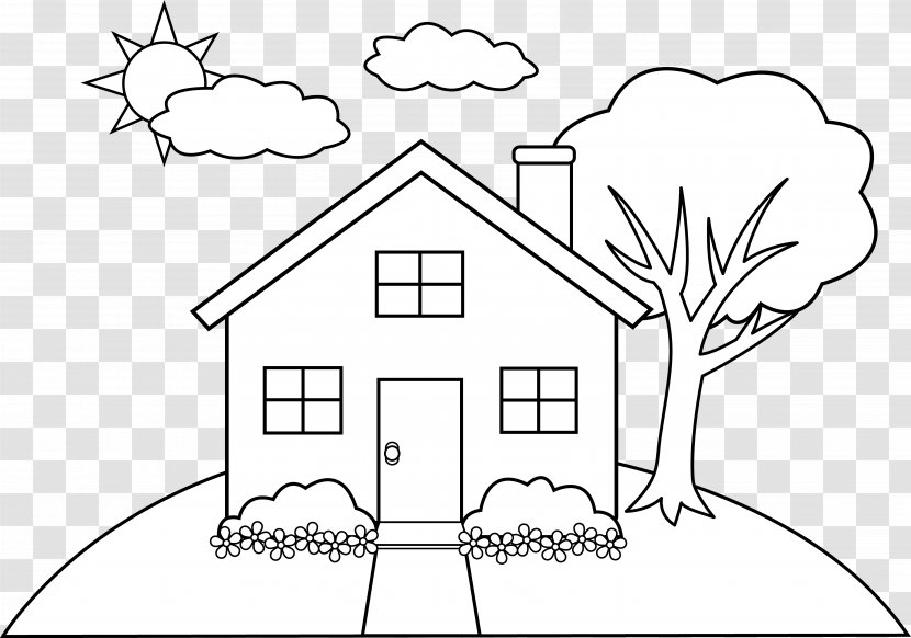 Gingerbread House Coloring Book Child Room - Flower - Line Cliparts Transparent PNG