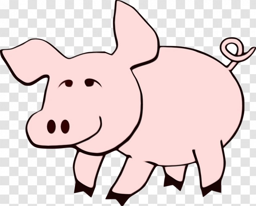 Transparency Wild Boar Daddy Pig GIF Pork - Tail Line Art Transparent PNG