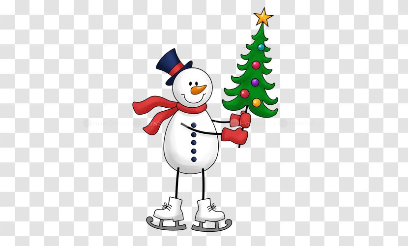 Christmas Tree Cartoon Drawing Clip Art - Snowman Transparent PNG