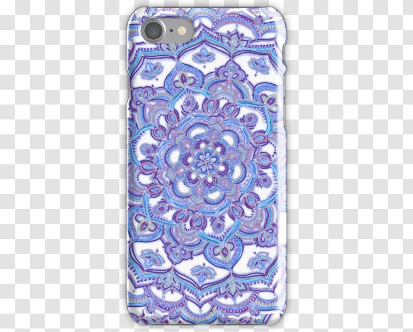 Apple IPhone 8 Plus Mandala Tapestry Purple Pattern - Iphone Transparent PNG