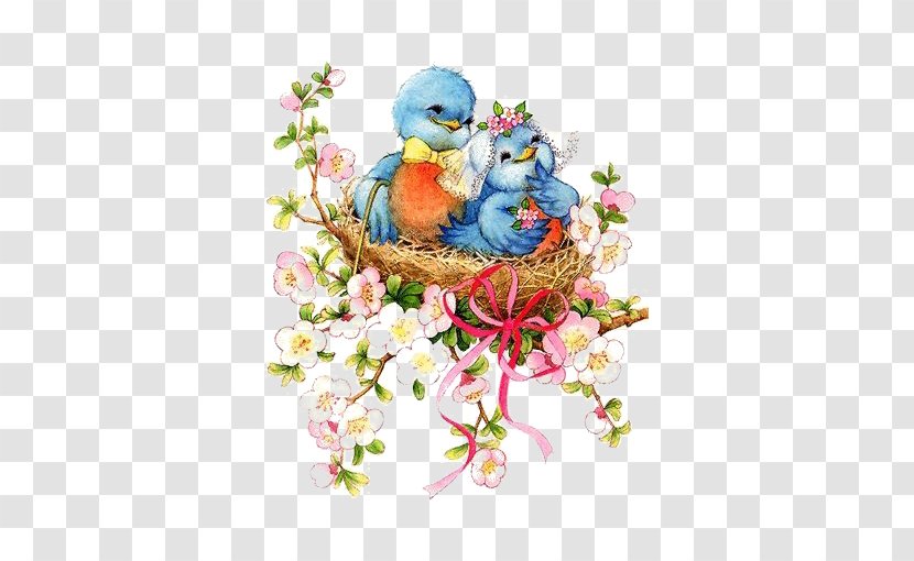 Lovebird Parrot Bluebird Clip Art - Bird - Hand-painted Nest Transparent PNG