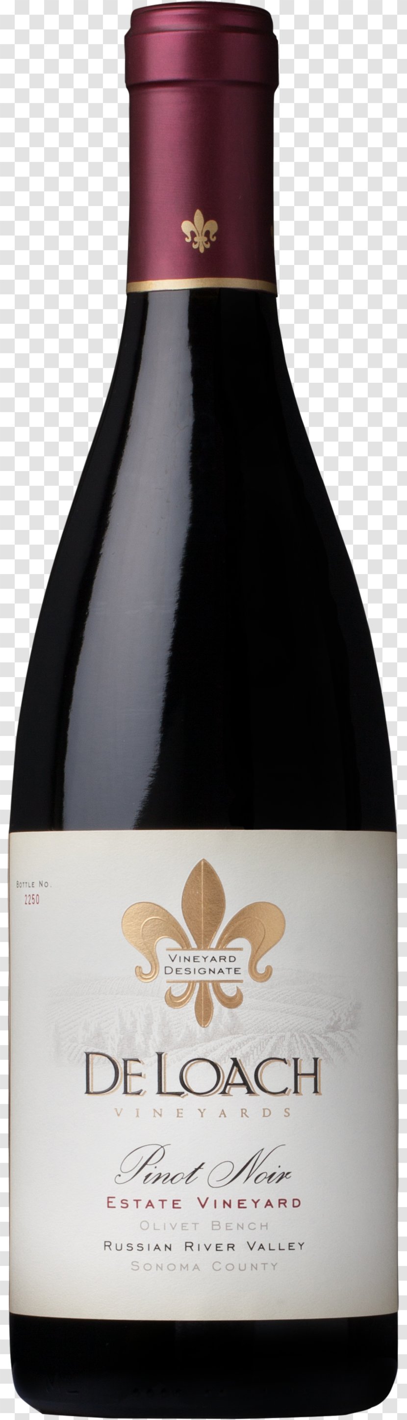 Pinot Noir DeLoach Vineyards Russian River Valley AVA Buena Vista Winery - Remove Wine Lables Transparent PNG