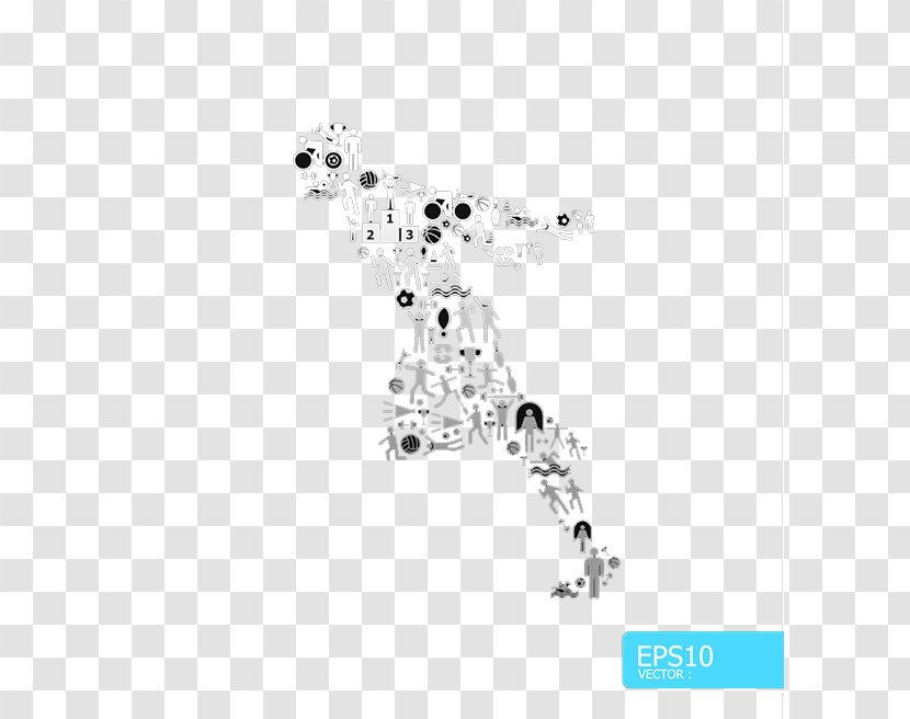 Jigsaw Puzzle Black And White - Monochrome - Running Man HD Free Buckle Material Transparent PNG