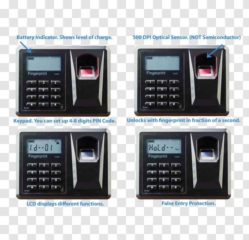 Biometrics Gun Safe Fingerprint Security - Electronic Device Transparent PNG