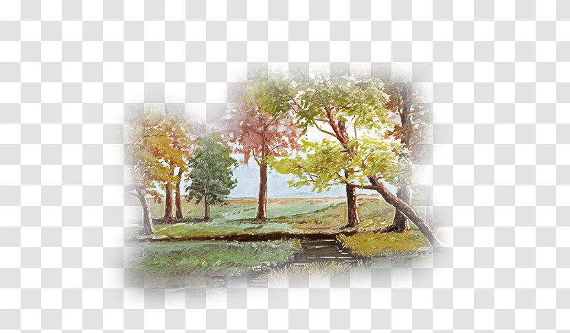 Watercolor Painting Painting Tree Paint Branching Transparent PNG