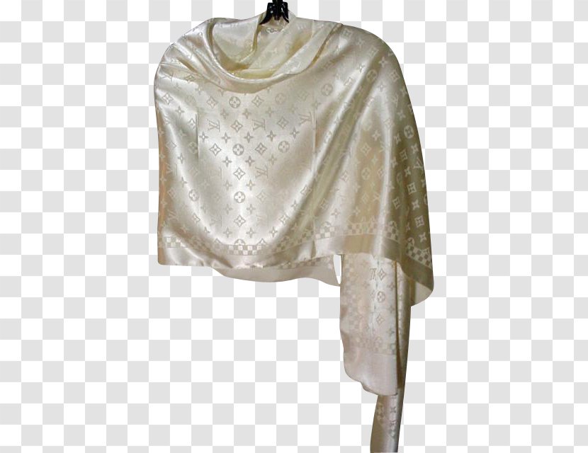 Shawl Scarf Louis Vuitton Outerwear Bandeau - White Silk Transparent PNG