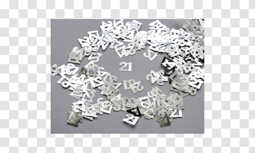 Silver White Angle Font - Confetti Transparent PNG