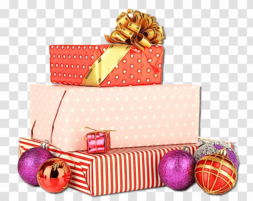 Present Pink Gift Wrapping Hamper Box Transparent PNG