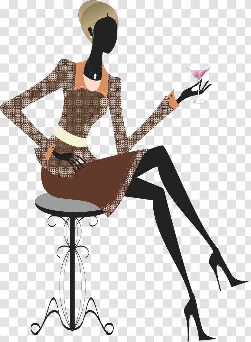 Silhouette Fashion Illustration - Flower - Fashionable Modern Woman Transparent PNG
