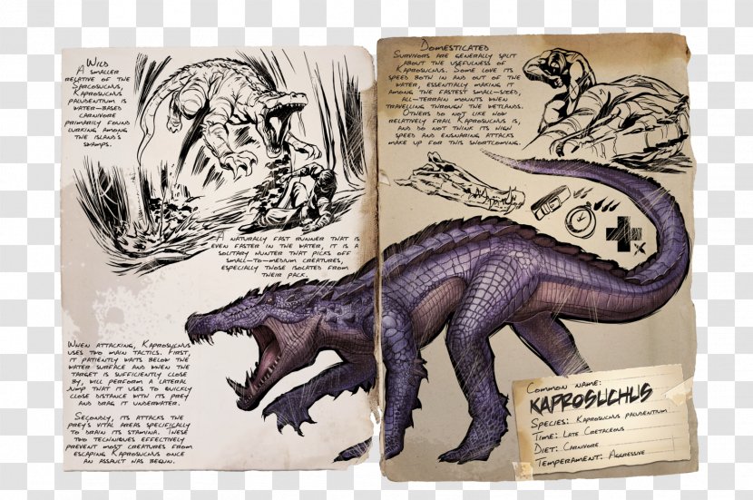 Kaprosuchus ARK: Survival Evolved Sarcosuchus Gallimimus Late Cretaceous - Fictional Character - Dinosaur Transparent PNG