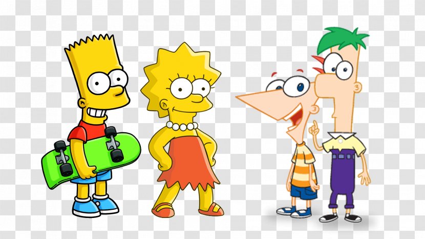 Phineas Flynn Ferb Fletcher Perry The Platypus Bart Simpson Isabella Garcia-Shapiro - Happiness - Simpsons Movie Transparent PNG