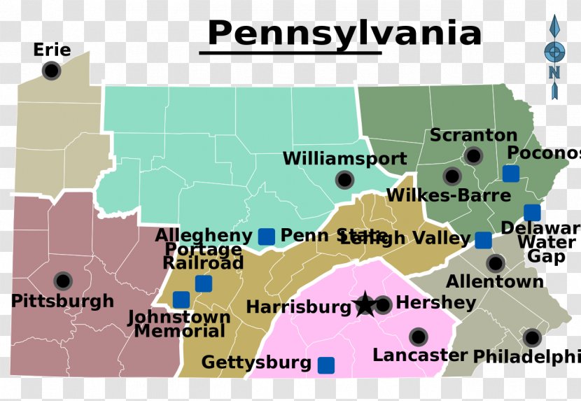 Regions Of Pennsylvania Northwestern Map Northern Regional College Location Transparent PNG