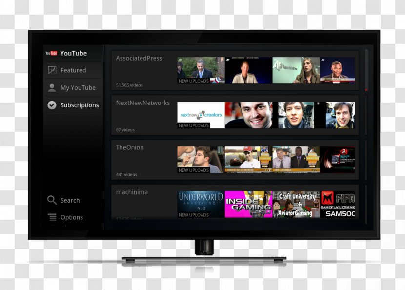 YouTube Google TV Television Set Smart - Streaming Media - Youtube Transparent PNG