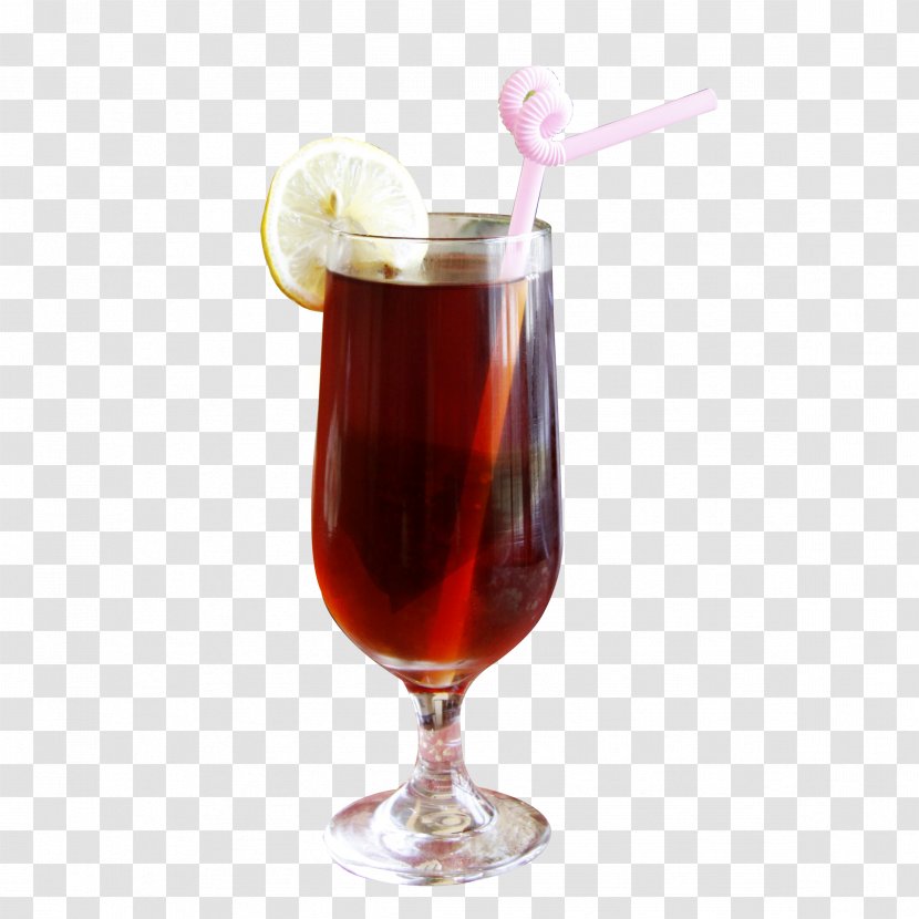 Mulled Wine Grog Juice Tea Cocktail - Black - Frozen Lemon Straw Transparent PNG