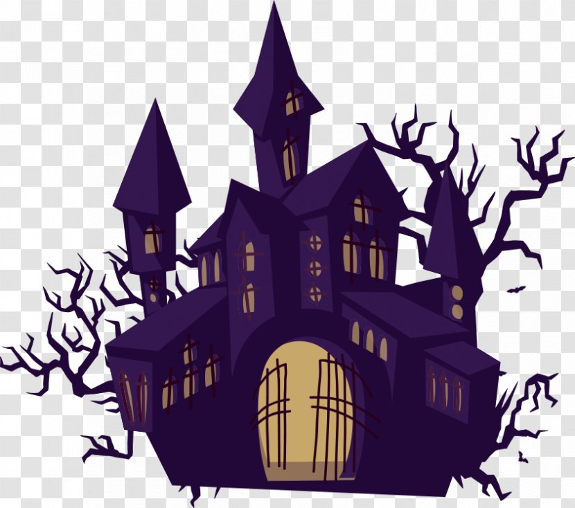 Halloween Color Haunted House Clip Art Transparent PNG