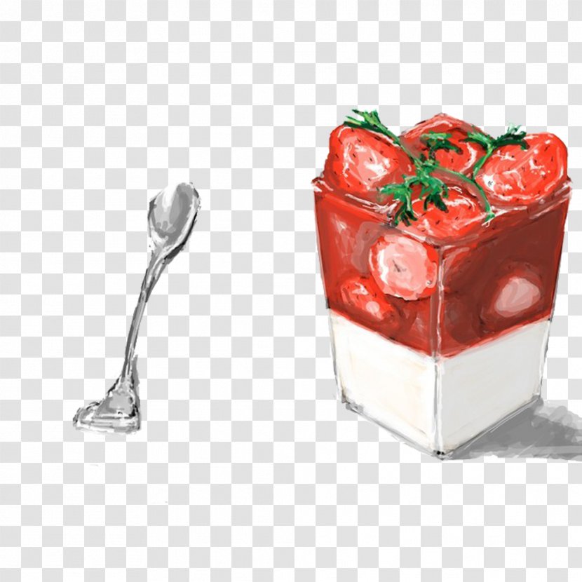 Ice Cream Breakfast Dessert Food - Strawberries - Strawberry Transparent PNG