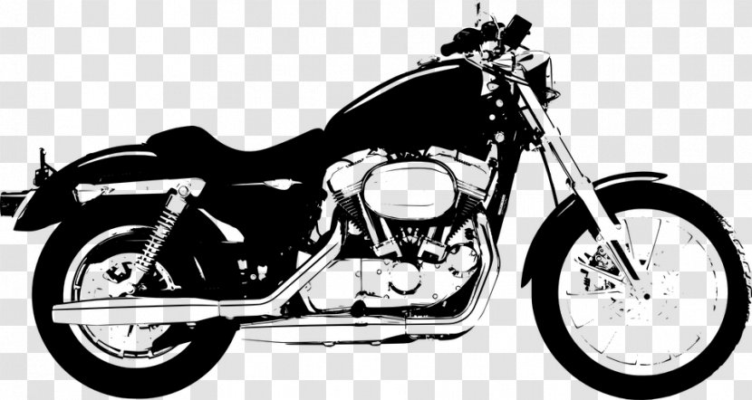 Harley-Davidson Sportster Motorcycle Museum Clip Art - Motor Vehicle - Landtransportationblackandwhite Transparent PNG