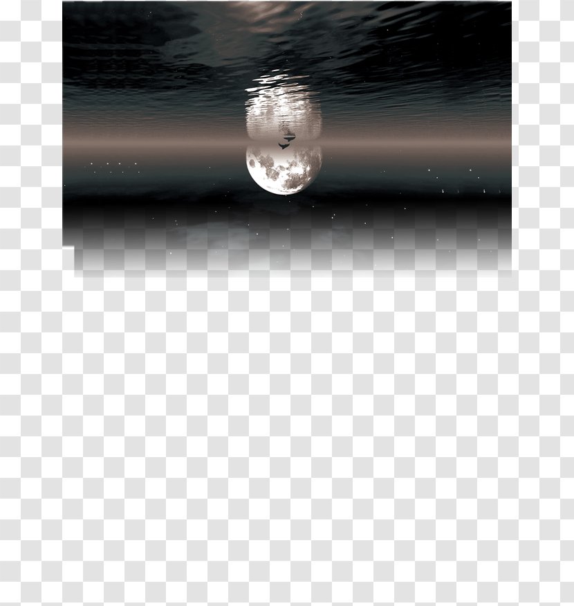 Moon Water Day - Black And White - Monochrome Photography Transparent PNG