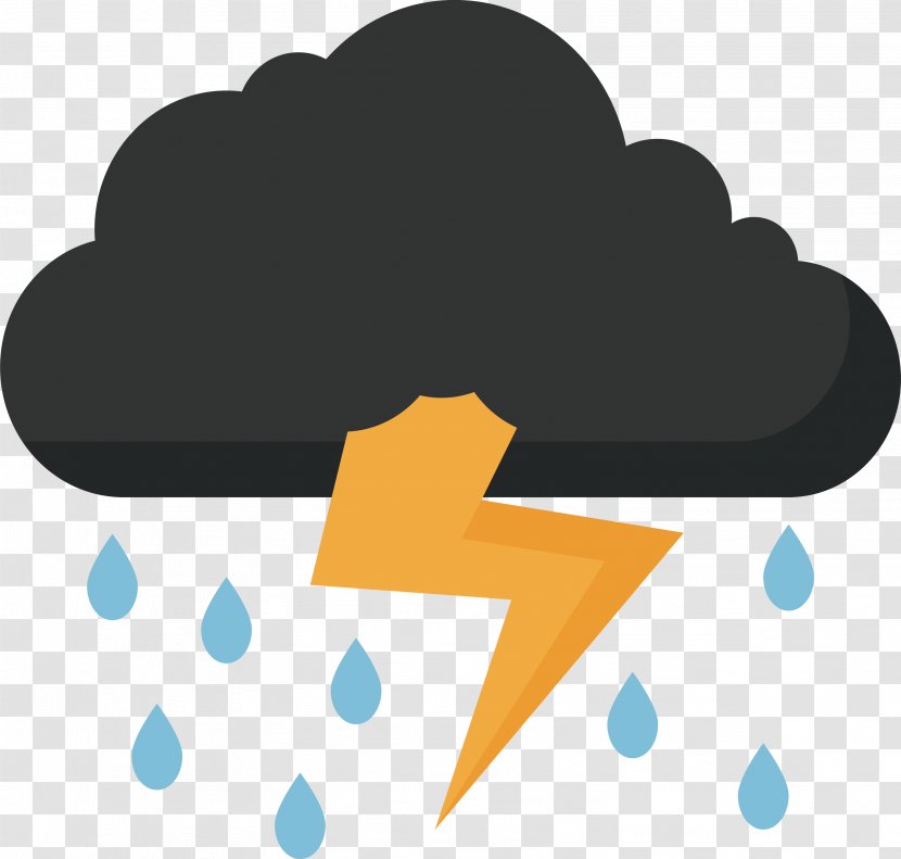 Thunder Lightning Clip Art - Thunder, Rain, Sky Transparent PNG
