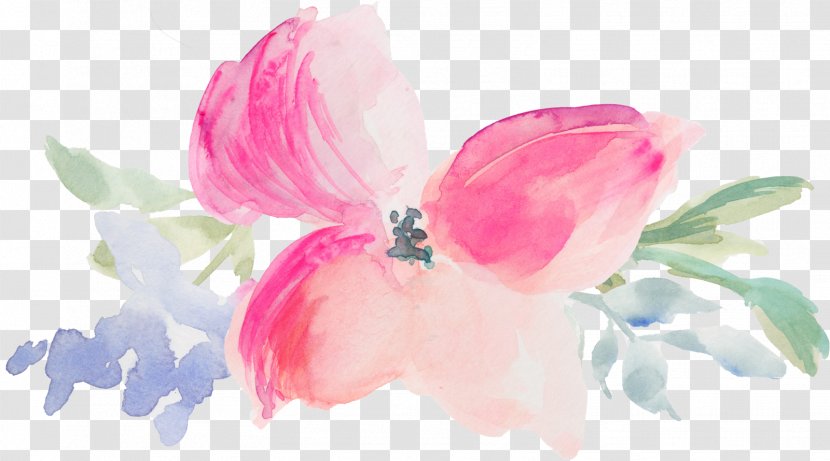 Watercolor Painting Flower Bouquet Clip Art - Petal - Tulisan Shuang Xi Transparent PNG