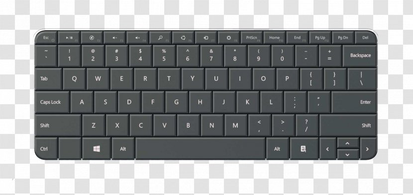 Computer Keyboard Laptop Netbook Surface Pro 4 Touchpad - Component - Black Flat Transparent PNG