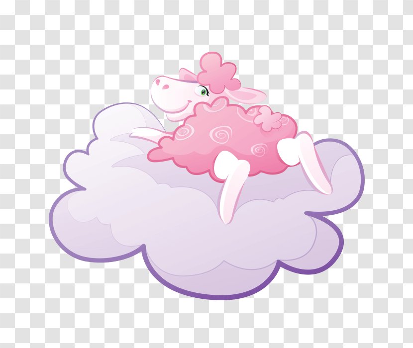 Cartoon Character Pink M Fiction - Fictional - Watercolor Blue Sky Clouds Sea Transparent PNG