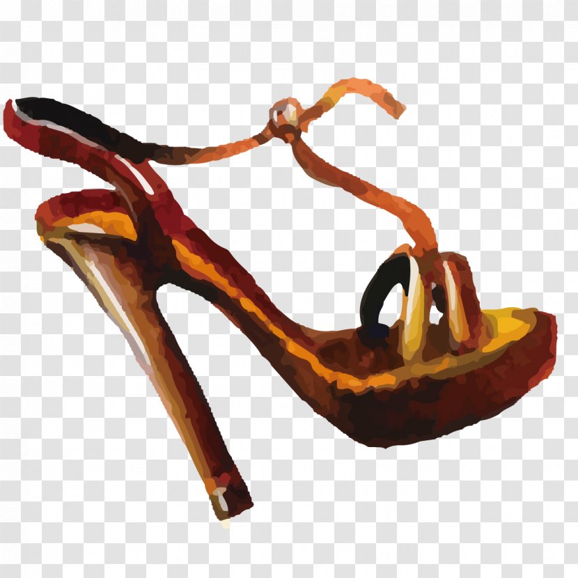 High-heeled Footwear Sandal Shoe - Designer - Painted Heels Transparent PNG